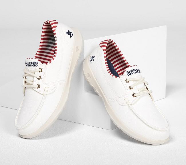 Zapatos Sin Cordones Skechers Mujer - GOwalk Lite Blanco WEORA1453